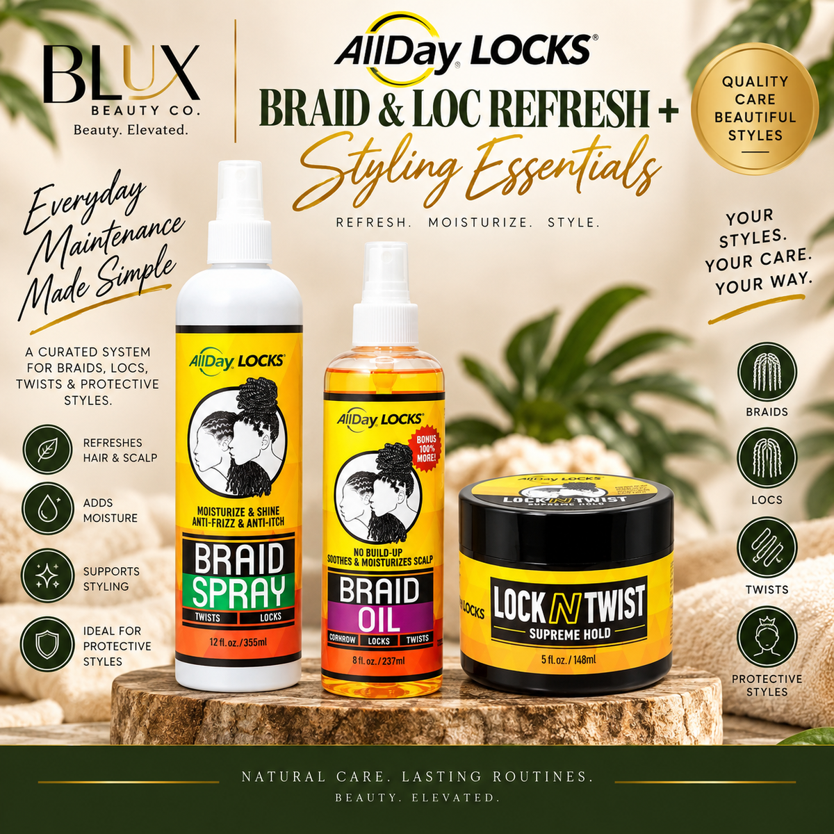Braid & Loc Refresh + Styling Essentials