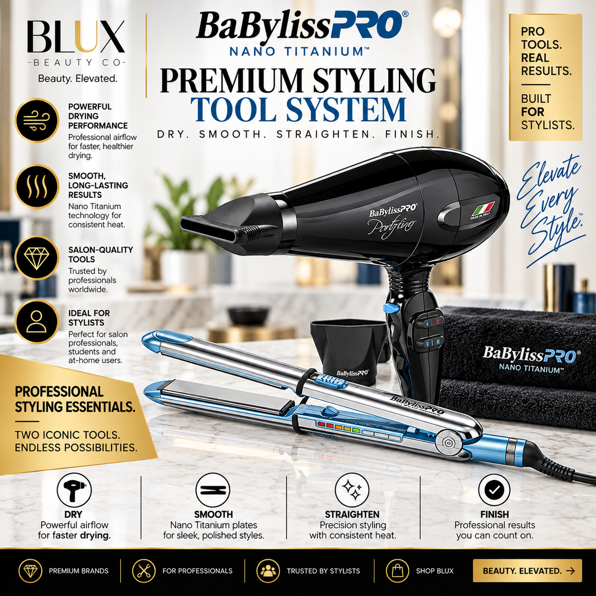 BaBylissPRO Prima + Portofino Professional Styling System