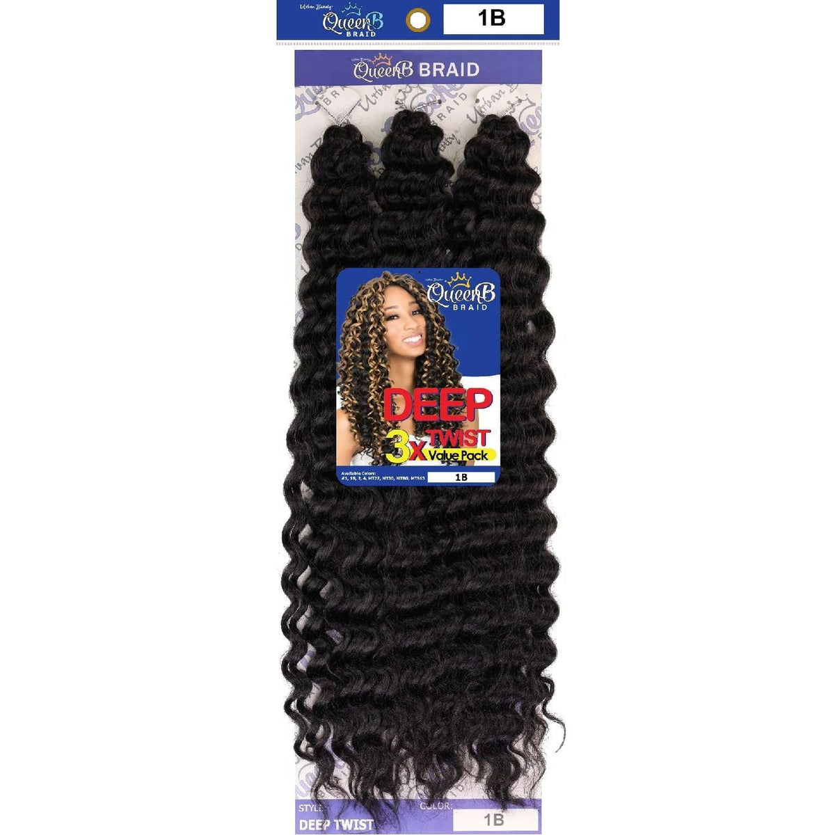 Urban Beauty Queen B Braid Synthetic Butterfly Goddess Locs 3X Value Pack 14 Inch Color 1B